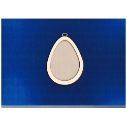 SKLEJKA #3mm Jajko 12x8,5cm z ramką , obwódką  zawieszka